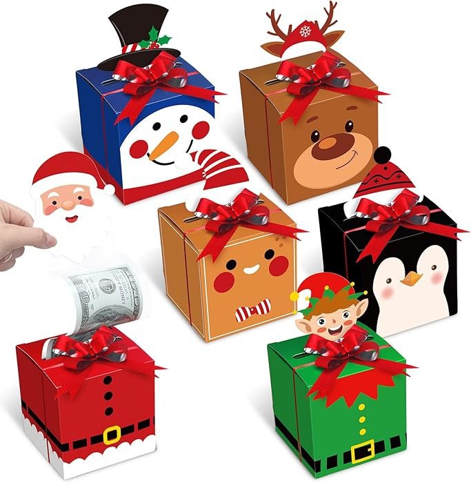 Cholemy 12pcs Christmas Money Box for Cash Pop up Christmas Money Holders for Cash Gift DIY Surpr... | Amazon (US)