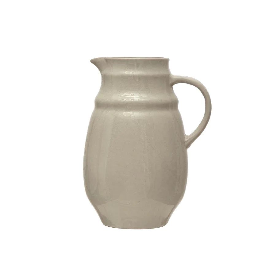 White Stoneware Pitcher with Reactive Glaze | APIARY by The Busy Bee