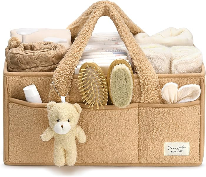 PeraBella Diaper Caddy Organizer for Changing Table, Storage Basket for Wipes, Gift for Baby Show... | Amazon (US)