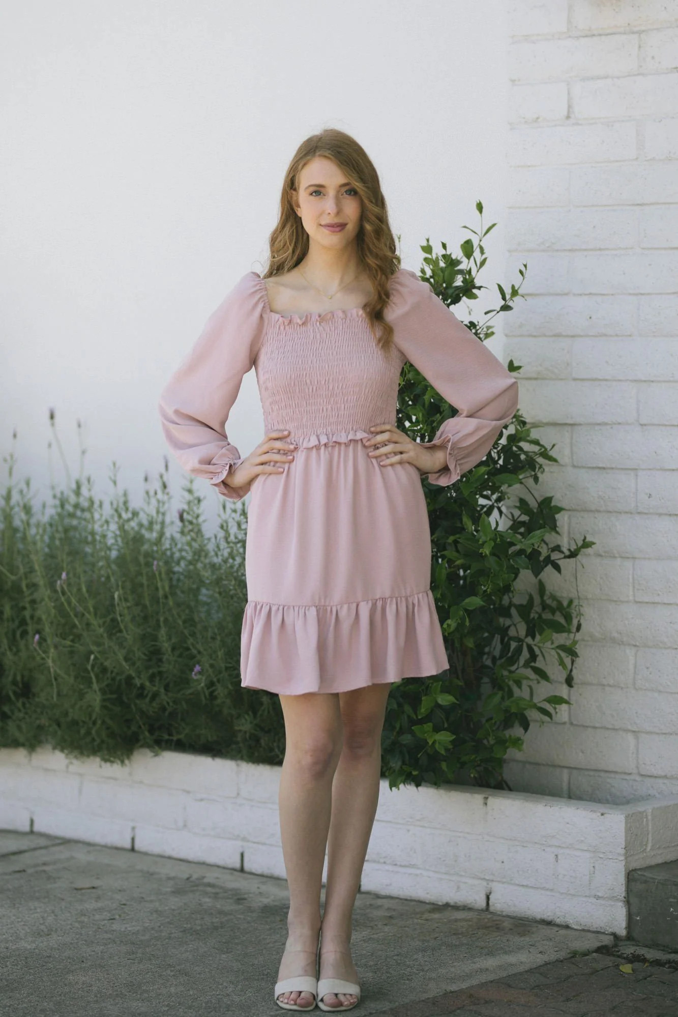 Trisha Smocked Ruffled Mini Dress | Morning Lavender