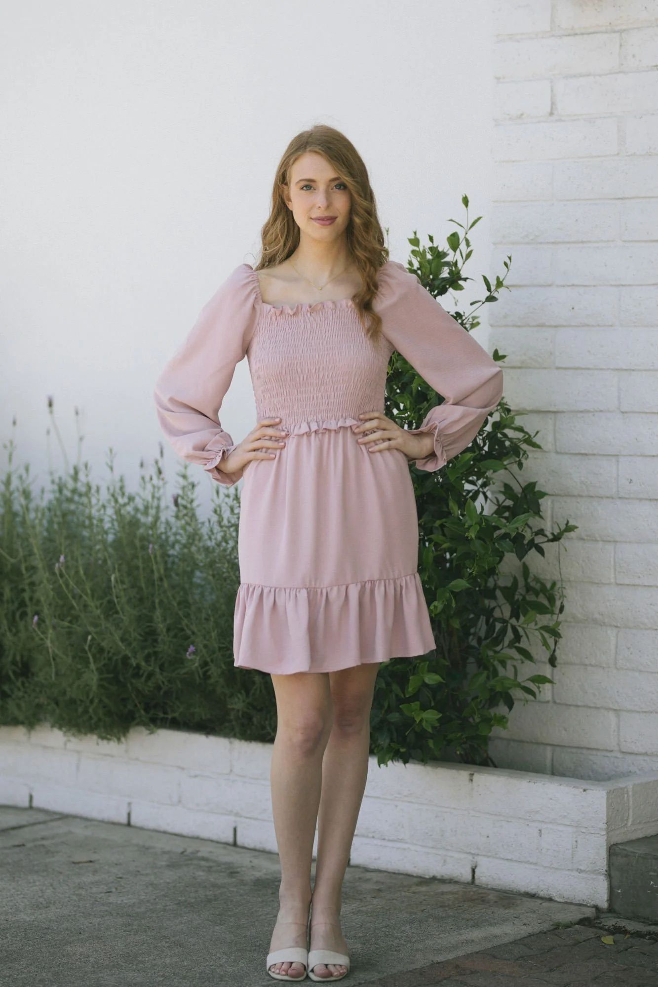 Trisha Smocked Ruffled Mini Dress | Morning Lavender