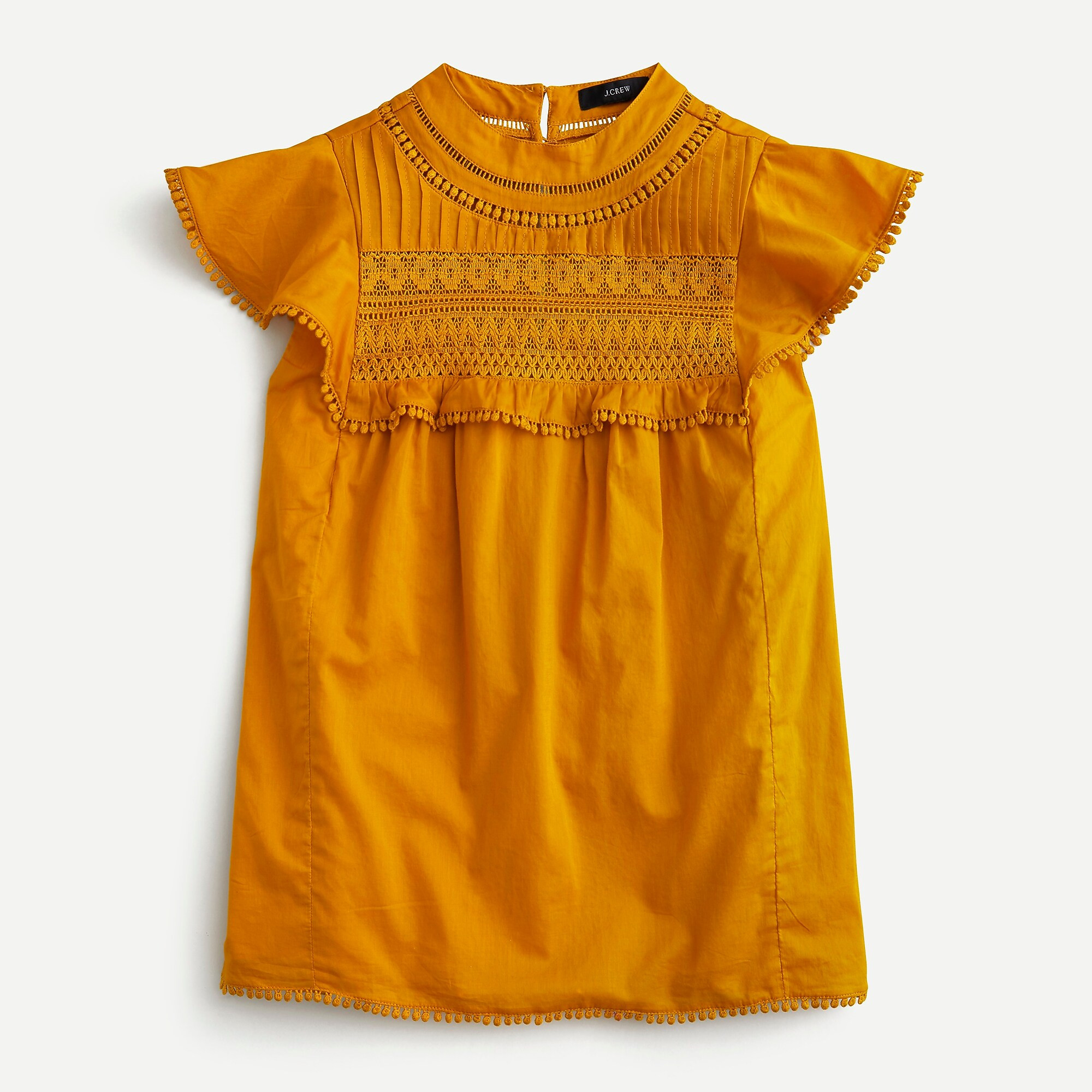 Flutter-sleeve crocheted lace top | J. Crew US