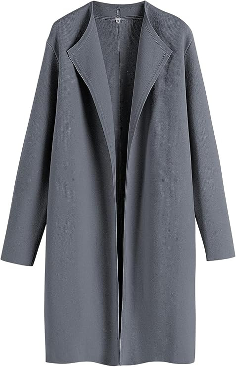 ANRABESS Women's Long Cardigans Sweater 2025 Fall Dressy Casual Lapel Knit Warm Trench Coatigan O... | Amazon (US)