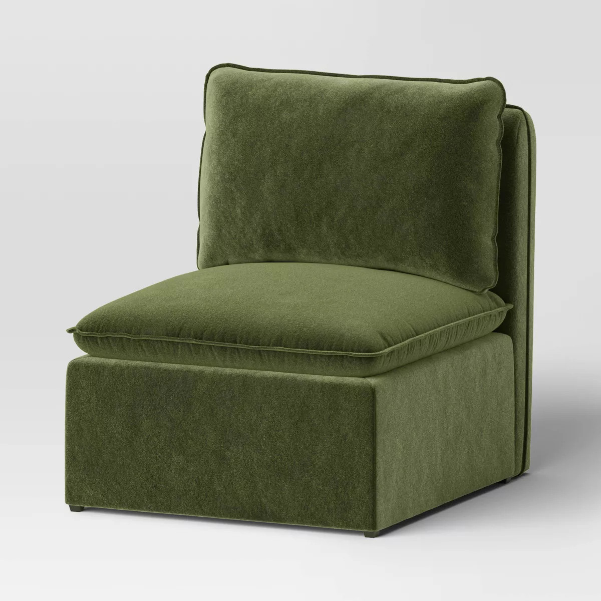 Haven French Seam Modular Sofa Chair Dark Green Velvet - Threshold™ | Target