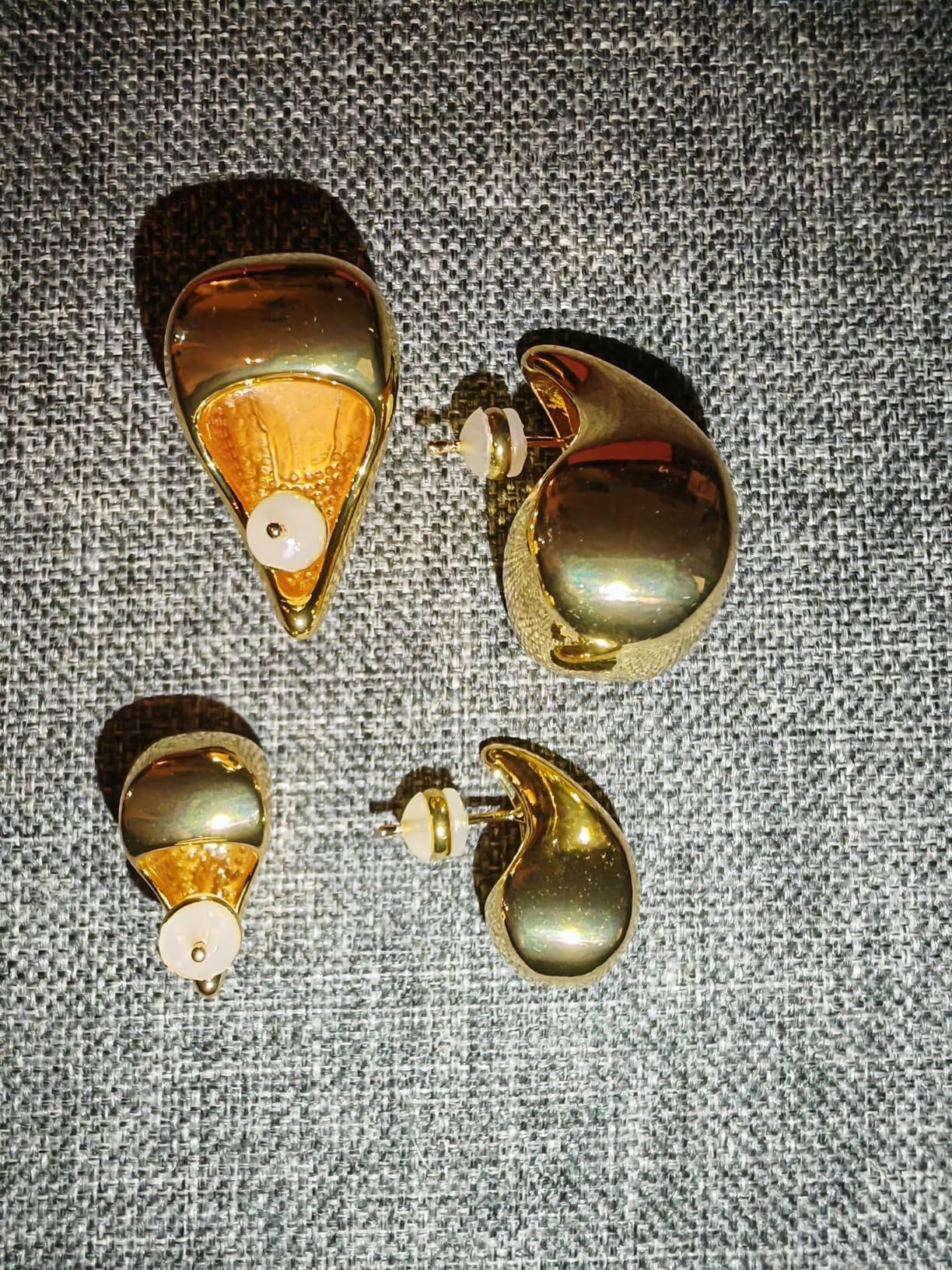 Vissen 2 Pairs Bottega Earring Dupes for Women Chunky Hoop Earrings Gold Teardrop18k Gold Plated ... | Amazon (UK)