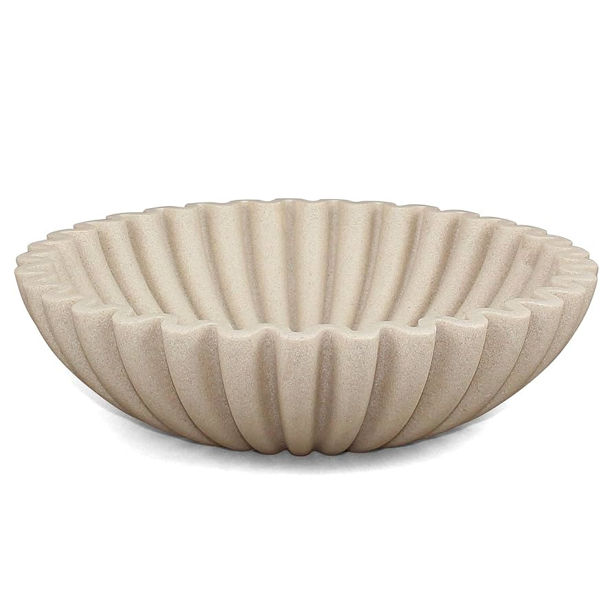 Ruffle Decorative Bowl, Large Fruit Bowl for Kitchen Counter, Stylish Key Bowl for Entry Table, H... | Amazon (US)