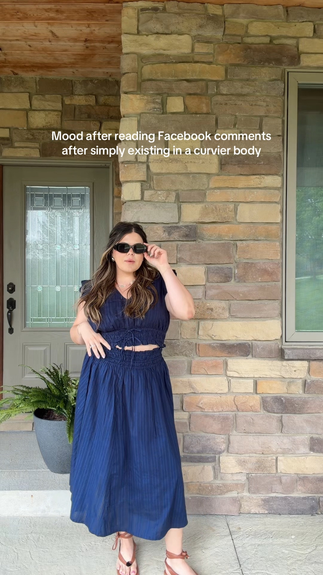 Spring ootd two piece skirt and tank top set! Looks like a dress. Wearing large 


