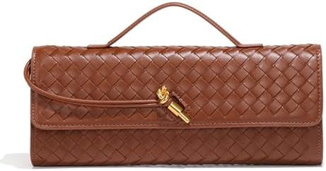 Evening Woven Handbag for Women Casual Fashion Crossbody Bags Vegan Leather Shoulder Handbag for ... | Amazon (US)