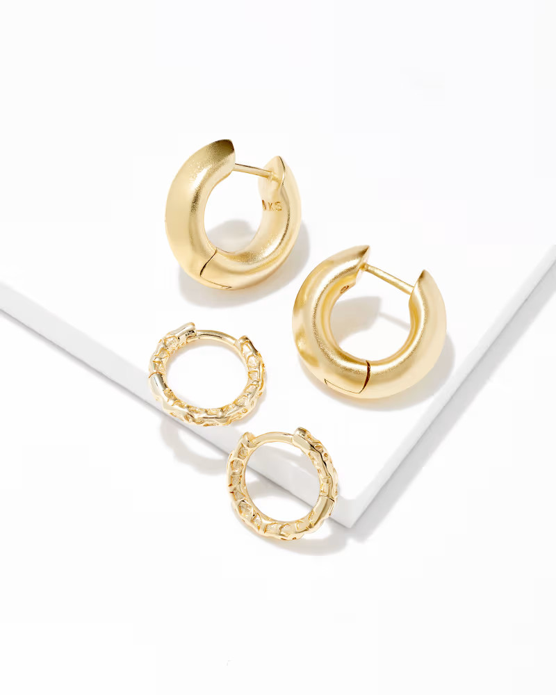 Set of 2 Huggie Earrings in Gold | Kendra Scott