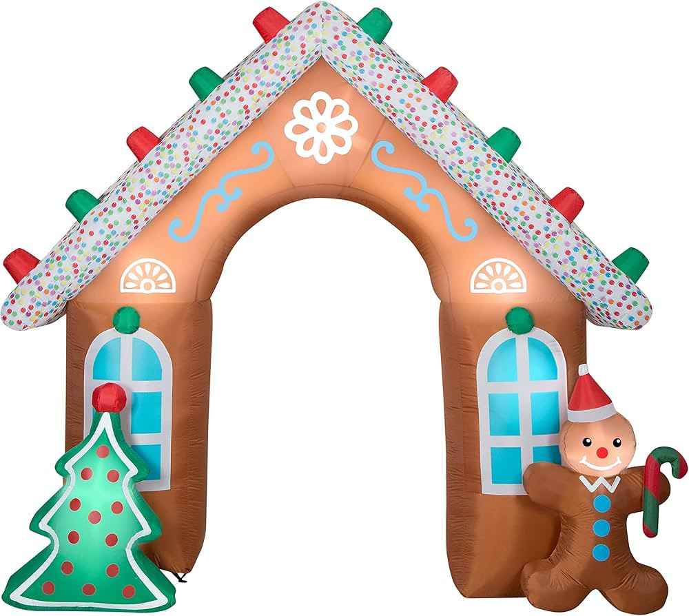 Gemmy Christmas Airblown Inflatable Gingerbread Archway, 8.5 ft Tall, Multi | Amazon (US)