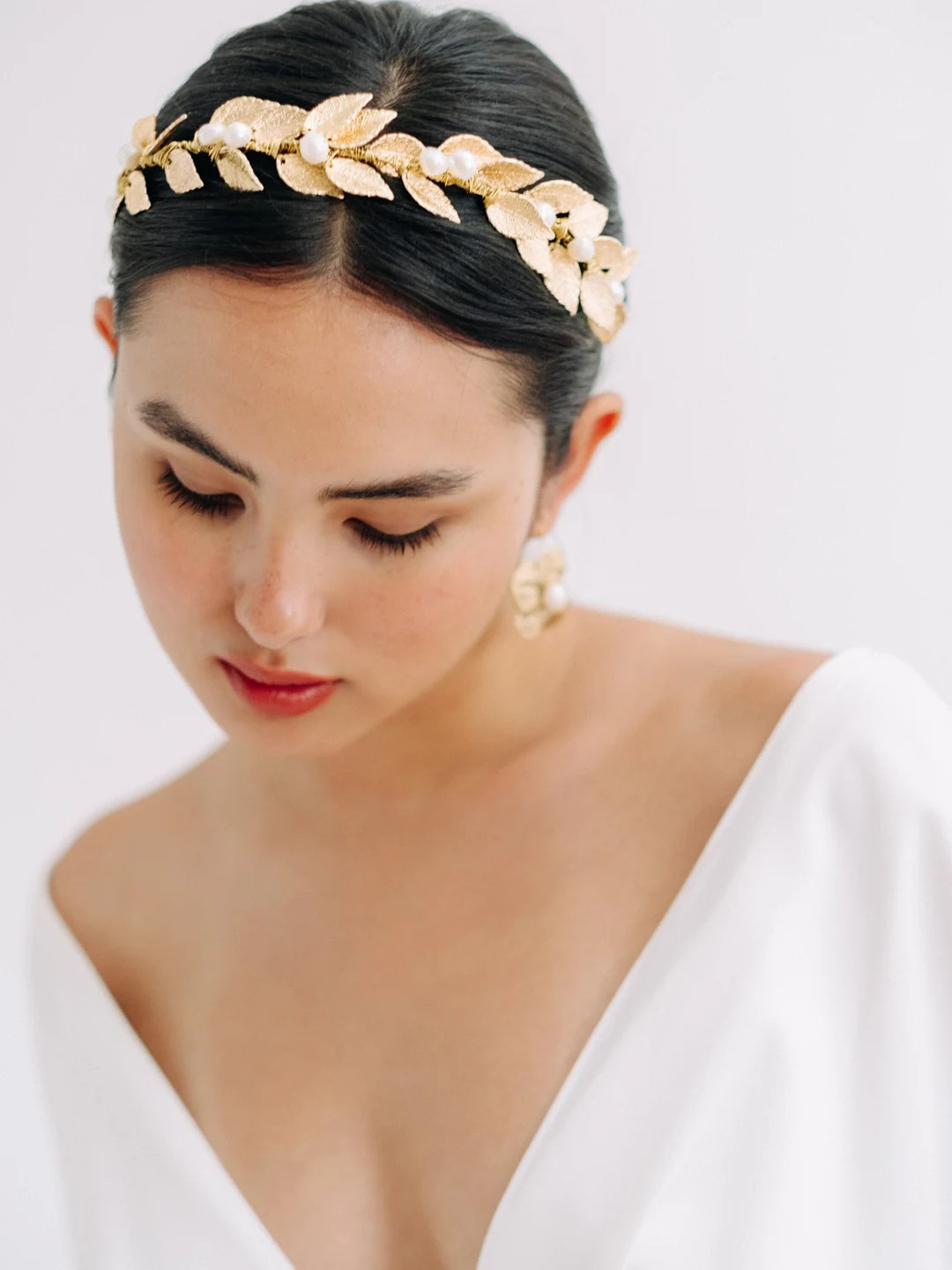 HARIETTE | 18ct Gold Leaf Bridal Wedding Headband, Gold Headpiece, Floral Crown, Boho Headband, B... | Etsy (Global)