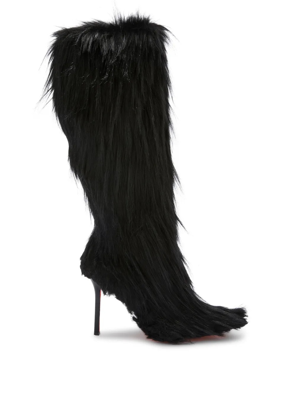 100mm faux-fur stiletto boots | Farfetch Global