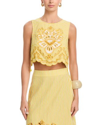 Striped Embroidered Top | Bloomingdale's (US)