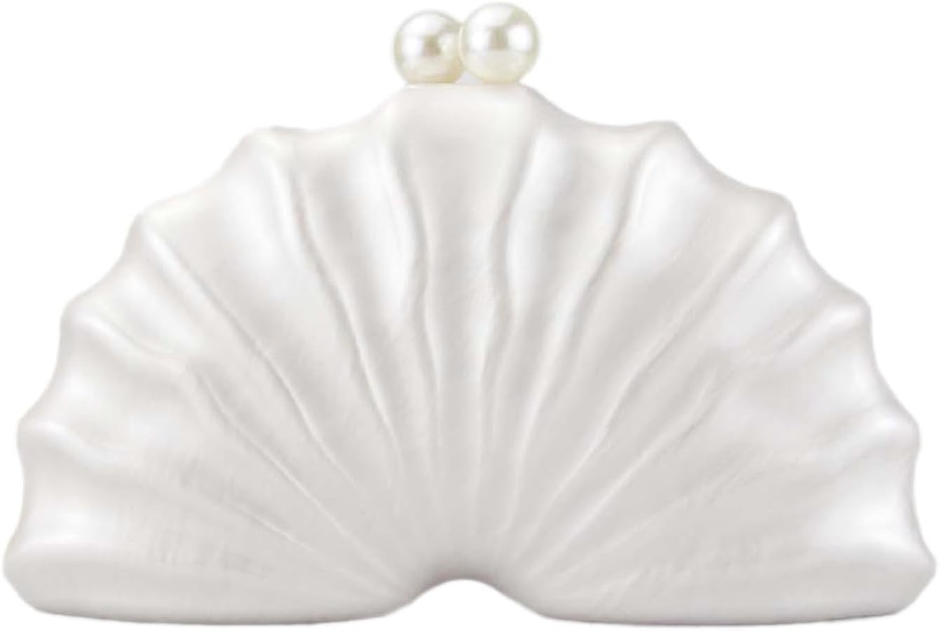 Women Acrylic Shell Shaped Clutch Luxury Marble Acrylic Evening Handbag Unique Chain Shoulder Bag... | Amazon (US)