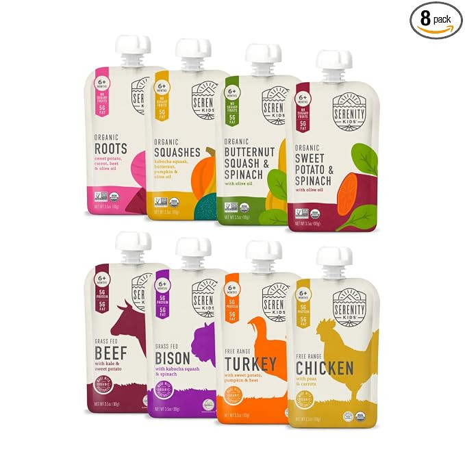 Serenity Kids 6+ Months Baby Food Pouches Puree Made with Ethically Sourced Meats & Organic Veggi... | Amazon (US)