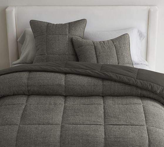 European Flax Linen Waffle Comforter Sham | Pottery Barn (US)