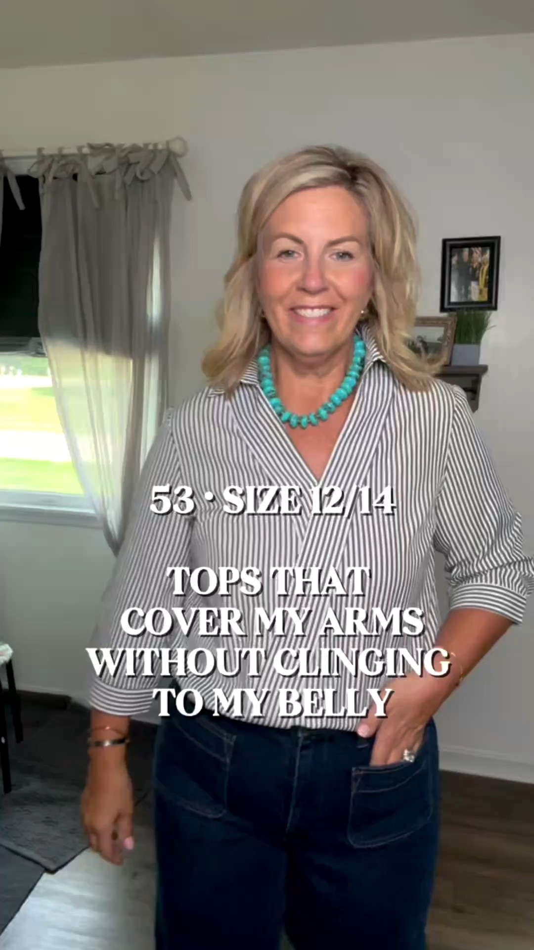 Hi, I’m Jules! I’m 53, a size large/12–14, and I love sharing affordable, easy fashion for real-life everyday wear.