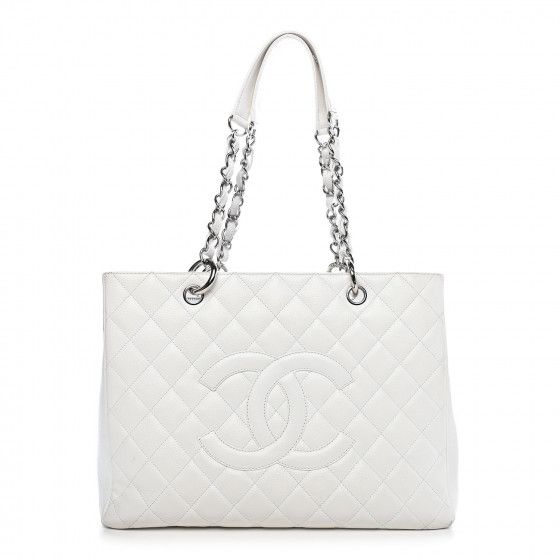 CHANEL

Caviar Quilted Grand Shopping Tote GST White | Fashionphile