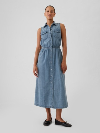 GapHeritage Western Denim Midi Dress | Gap (CA)