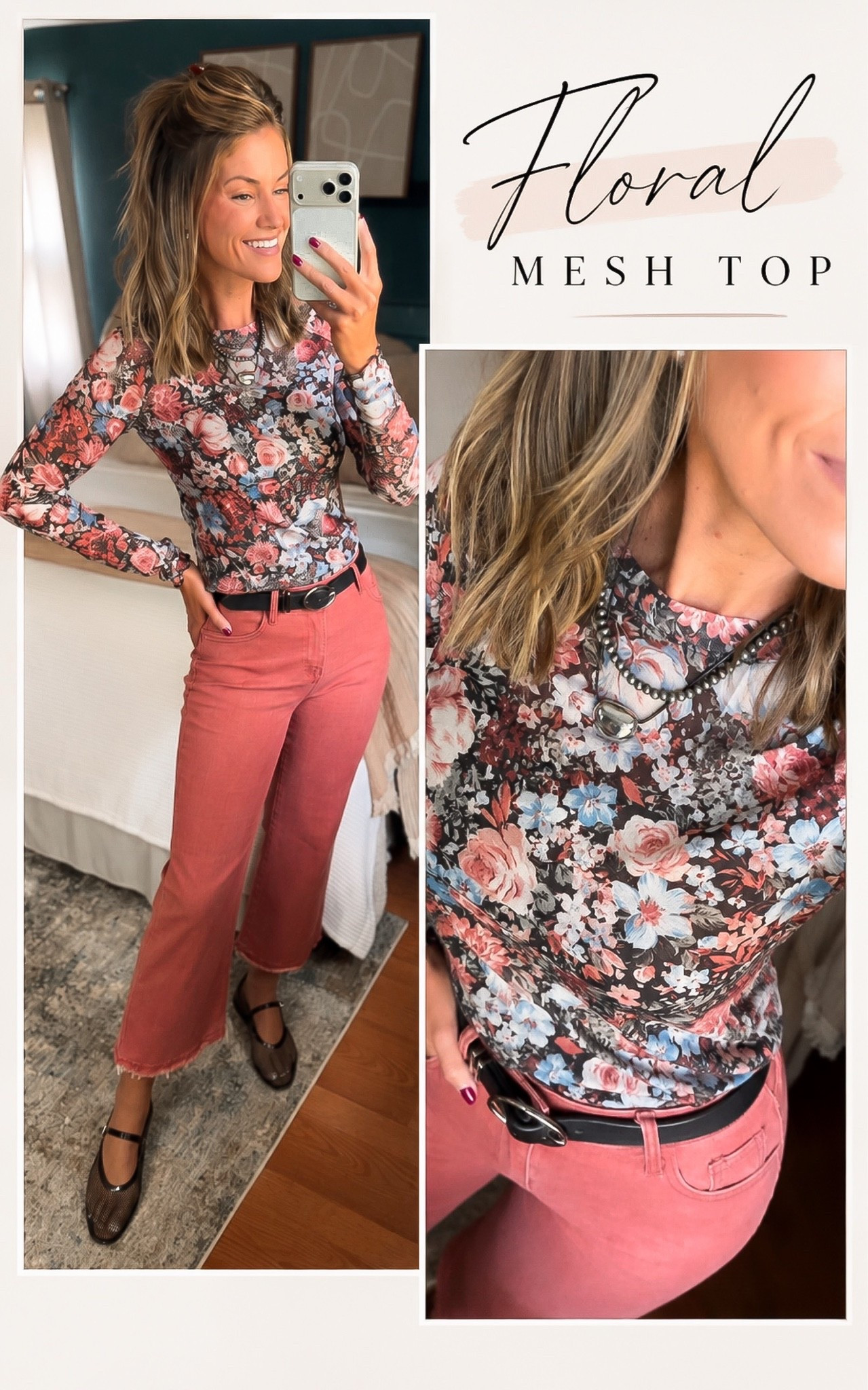 Fun pop of color for Fall. 
Jeans/ 6
Floral top/ medium would prefer small

#LTKSeasonal #LTKOver40