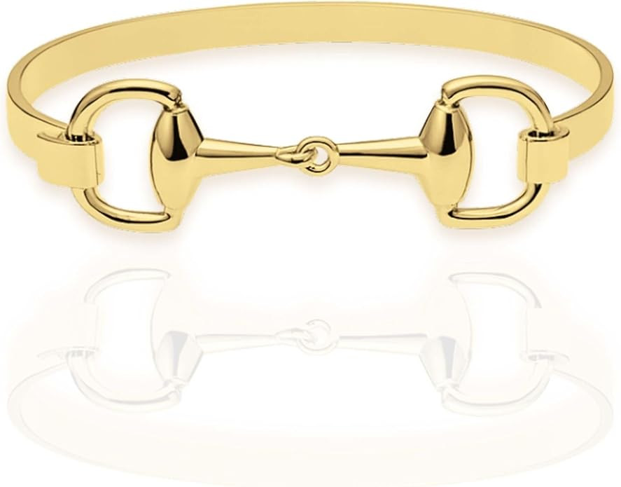 Minimalist Horse Bit Bangles in Silver, Gold, Rose Gold – Stackable Stainless Steel Cuff Bracel... | Amazon (US)
