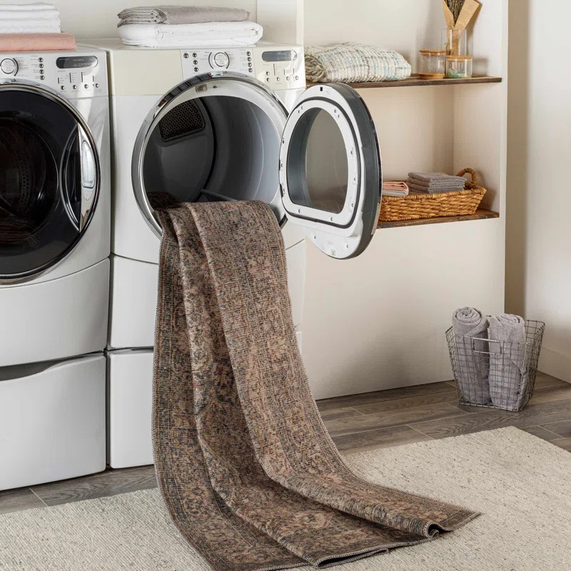 Bria Machine Washable Oriental Dusty Sage/Olive Area Rug | Wayfair North America