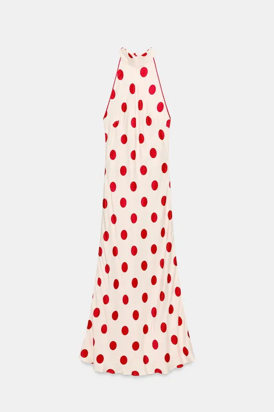 HALTER DOT MIDI DRESS | Zara UK