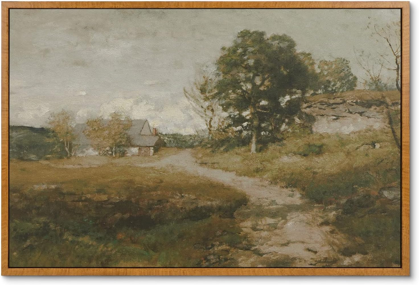 InSimSe Framed Canvas Wall Art Room Decor Classical Oil Painting Canvas Prints "Arkville Landscap... | Amazon (US)