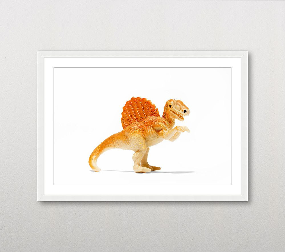 Leslee Mitchell Orange SpiNo.saurus Wall Art, 24x36 | Pottery Barn Kids