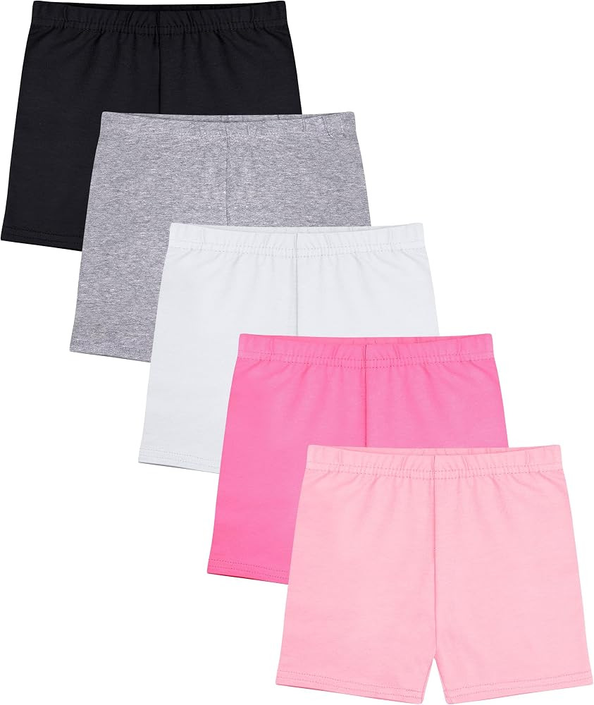 FEQO 5 Pack Toddler Girls Bike Shorts Cotton Cartwheel Under Dress 2-5T | Amazon (US)