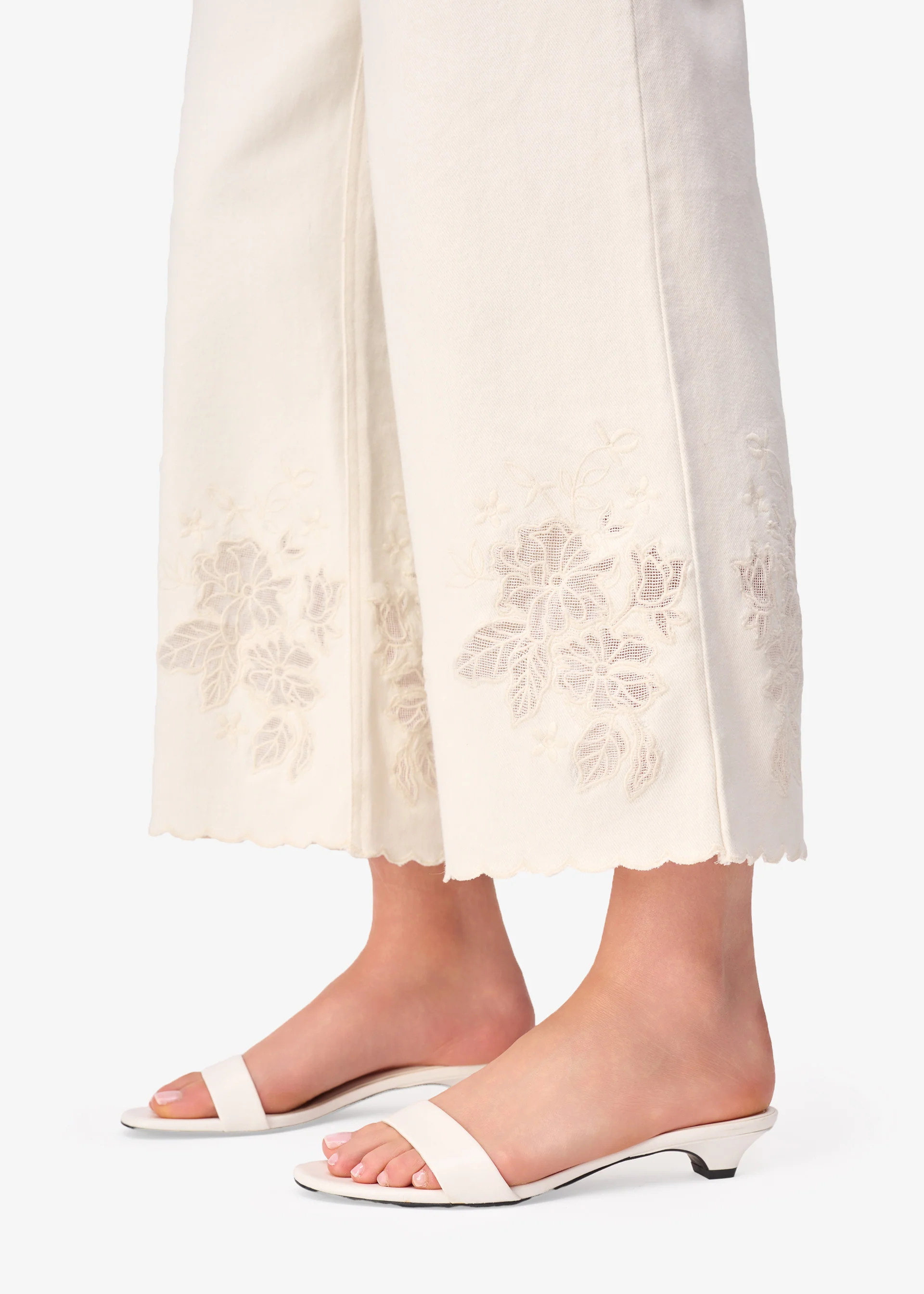Memphis High Rise Bull Denim Pant Macadamia | CAMI NYC