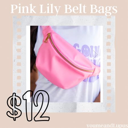 Door buster!! 
Cute Pink Lily Belt Bags. Were $26.00, now SOME are only $12.00 while supplies last. 
Perfect dupe for the Lulu Belt Bag. Great colors to match everything you own!! Totally a closet staple this summer! 
Belt bag, Fanny pack, under $30, looks like Lululemon, YoumeandLupus, bag

#LTKitbag #LTKSeasonal #LTKstyletip