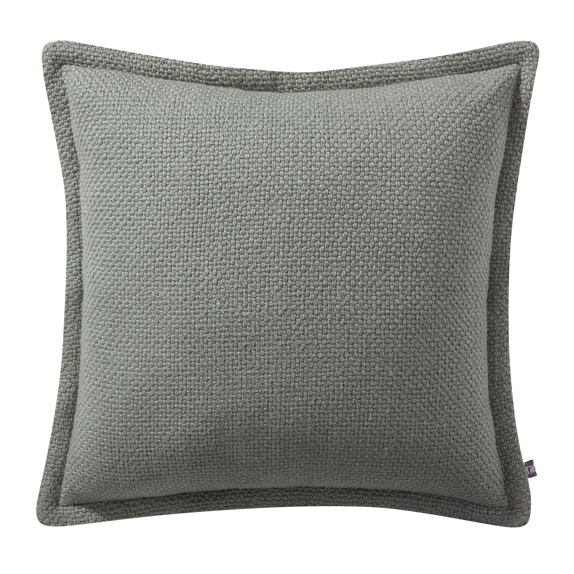 My Texas House 20" x 20" Andie Reversible Solid Green Cotton Decorative Pillow | Walmart (US)