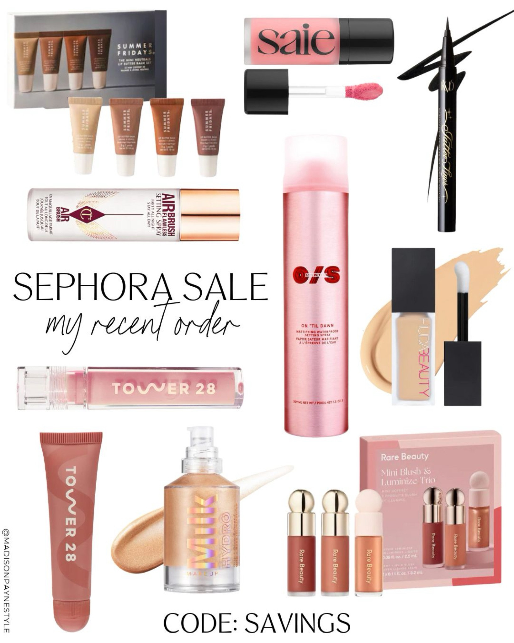 Sephora Sale 💄 my recent order! Starting today VIB (15% off) and Insider (10% off) can shop the sale✨use code SAVINGS at checkout! 

Sephora Sale, Sephora savings event, Sephora, beauty sale, Sephora sale event, Sephora savings, Madison Payne 

#LTKSaleAlert #LTKSeasonal #LTKBeauty