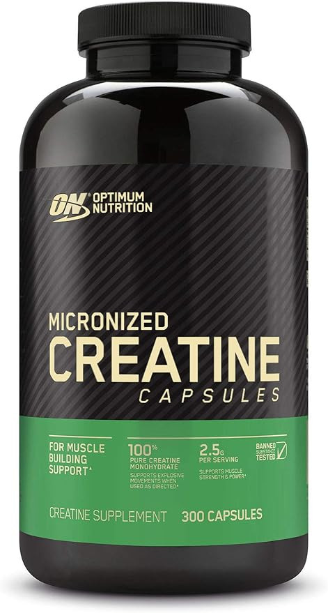 Optimum Nutrition Micronized Creatine Monohydrate Capsules, Keto Friendly, 2500mg, 300 Capsules (... | Amazon (US)