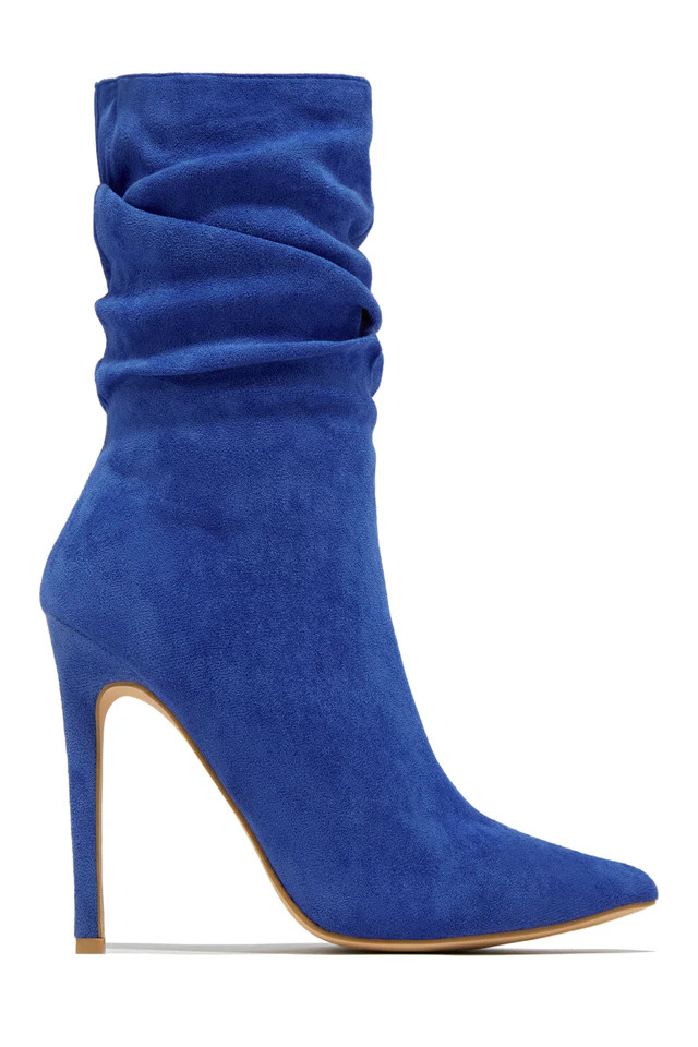 Miss Lola | Black Ruched Detailed Ankle Heel Boots | MISS LOLA