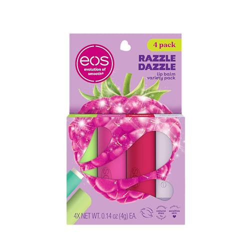 eos Razzle Dazzle Protetor labial sortido pacote com 4 g, pacote com 4 | Amazon (BR)