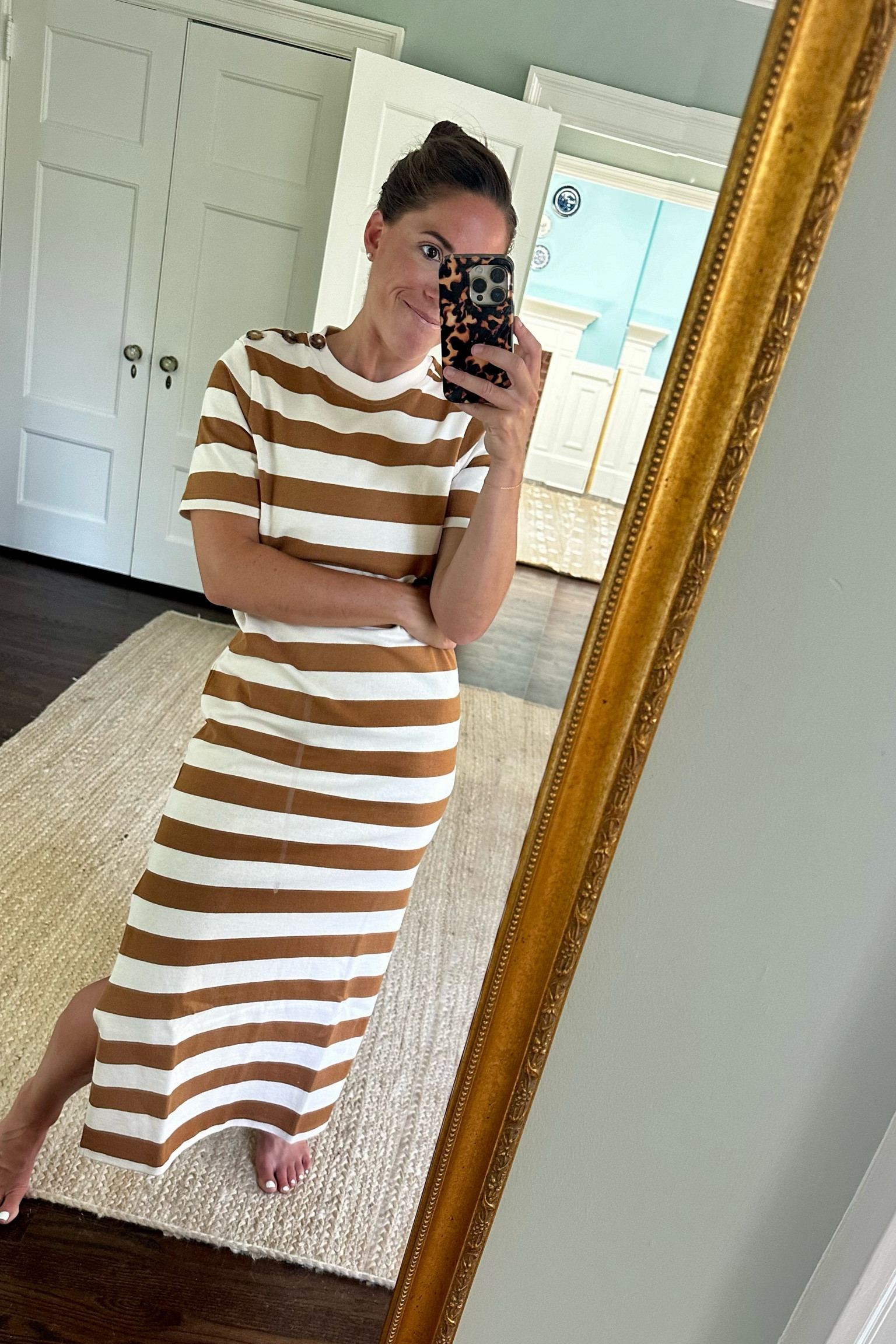 Sezane tan and white stripe maxi dress 🤎

#LTKStyleTip