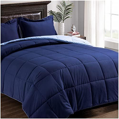 Satisomnia Lightweight Comforter Set Queen Blue, All Season Down Alternative Bed Comforter Set wi... | Amazon (US)