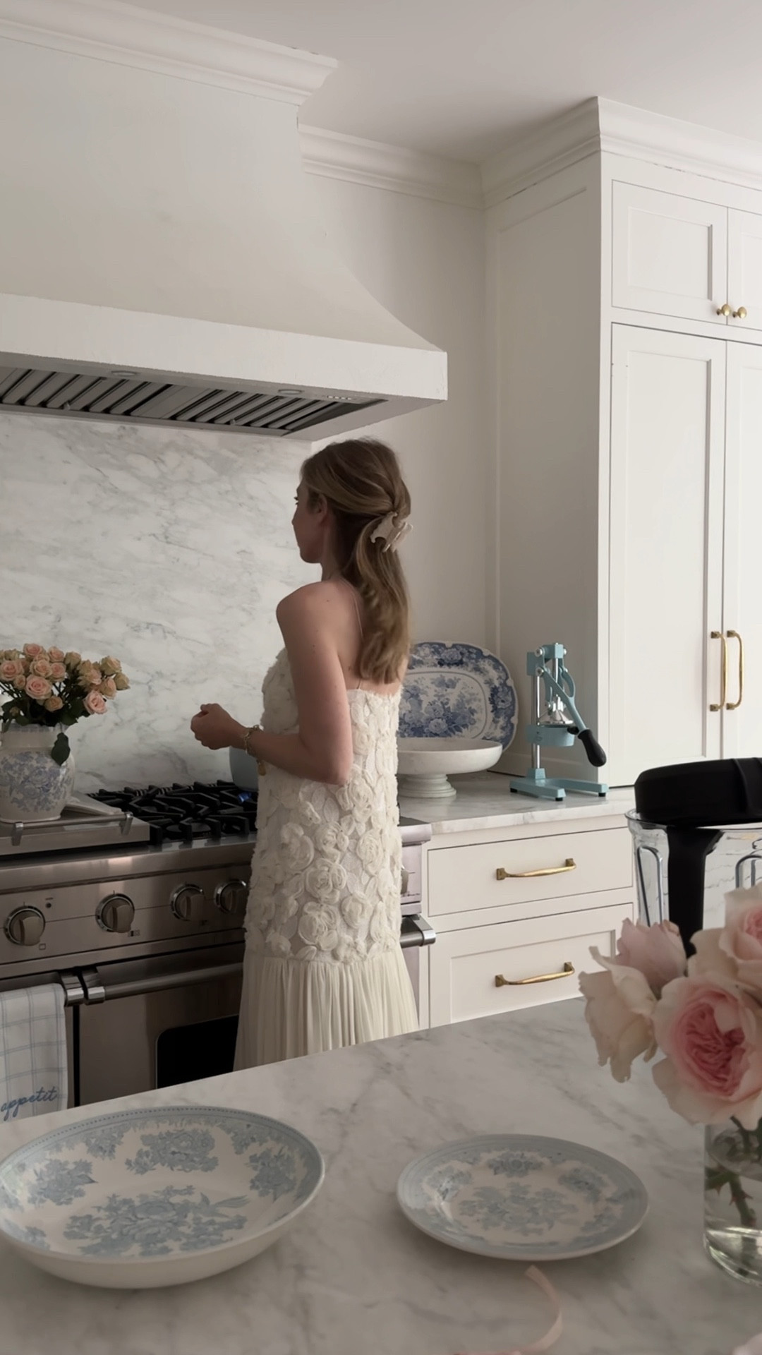 Organizing my pantry in the prettiest dress. 
