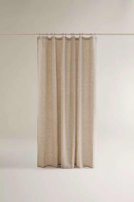 TRANSLUCENT LINEN SHOWER CURTAIN | Zara US