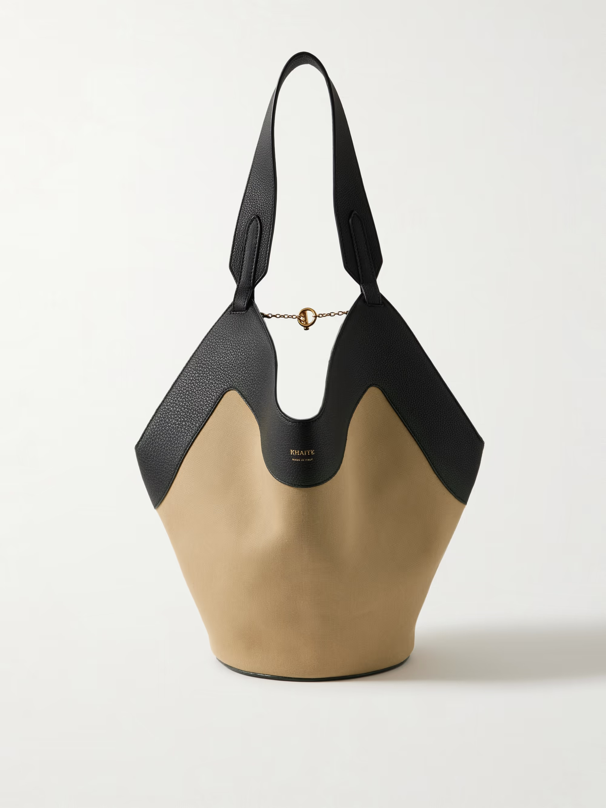 Lotus small textured leather-trimmed canvas tote | NET-A-PORTER (US)