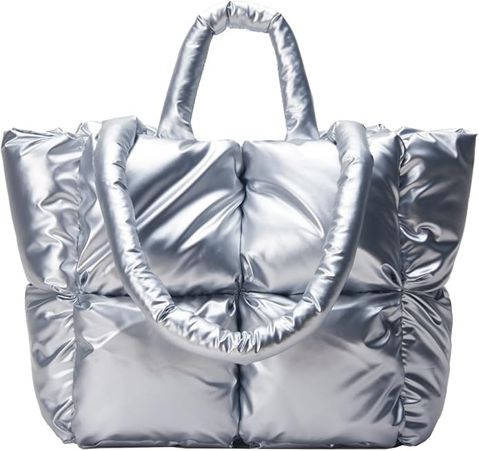 Puffer Shoulder Bag for Women Mini Down Satchel Hobo Bag Quilted Tote Bag Chic Purses 2022 | Amazon (US)