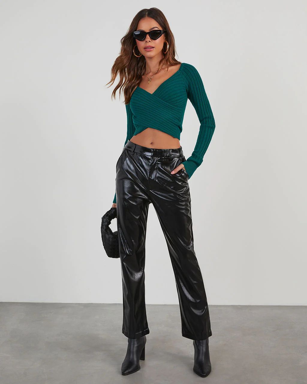 Down To Business Coated Faux Leather Pants | VICI Collection