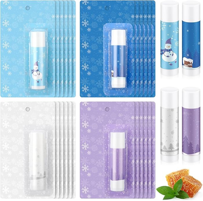 24 Pcs Winter Snowflake Lip Balms Gifts Bulk Honey Flavored Moisturizing Nourishing Lip Balm Appr... | Amazon (US)