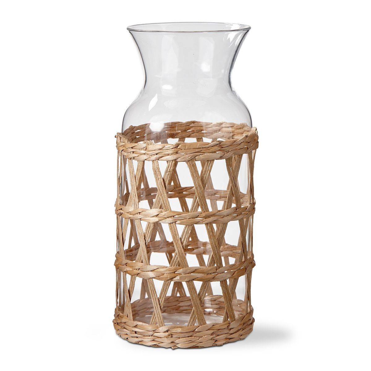 tagltd Island Collection Clear Glass Carafe Serveware Drinkware with Natural Cattail Braided Slee... | Target