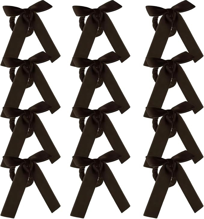 12 Pcs Christmas Napkin Rings Bow Velvet Napkin Holders Buckle for Wine Bottles Xmas Candlestick ... | Amazon (US)