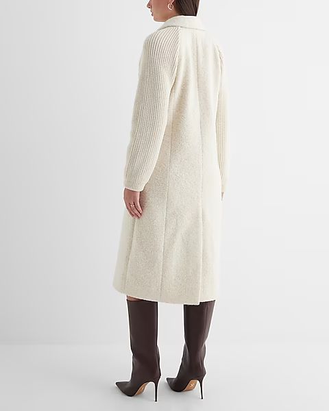 Teddy Double Breasted Sweater Sleeve Coat | Express