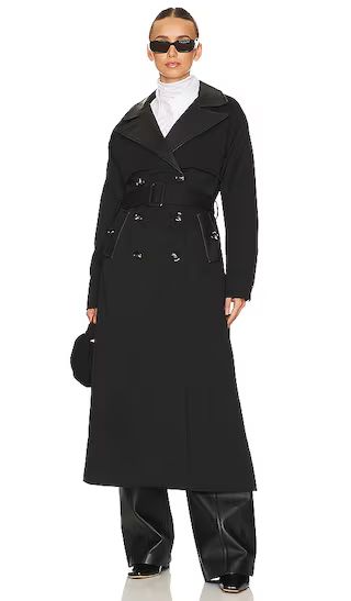 Beckett Contrast Trench Coat in Black | Revolve Clothing (Global)