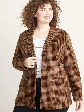 Boyfriend Jacquard Plus-Size Blazer | Old Navy (US)